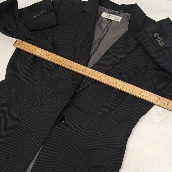 Tahari One-button-noth lapel shape blazer women's Sz 8 stripe blazer - Picture 8 of 10